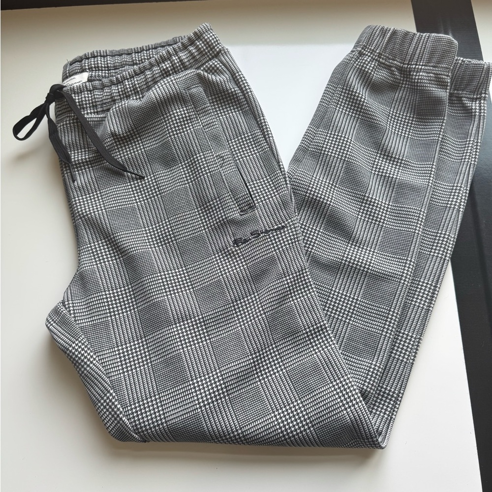Ben Sherman Black & White Houndstooth Drawstring Pants Size Small - Picture 4 of 5